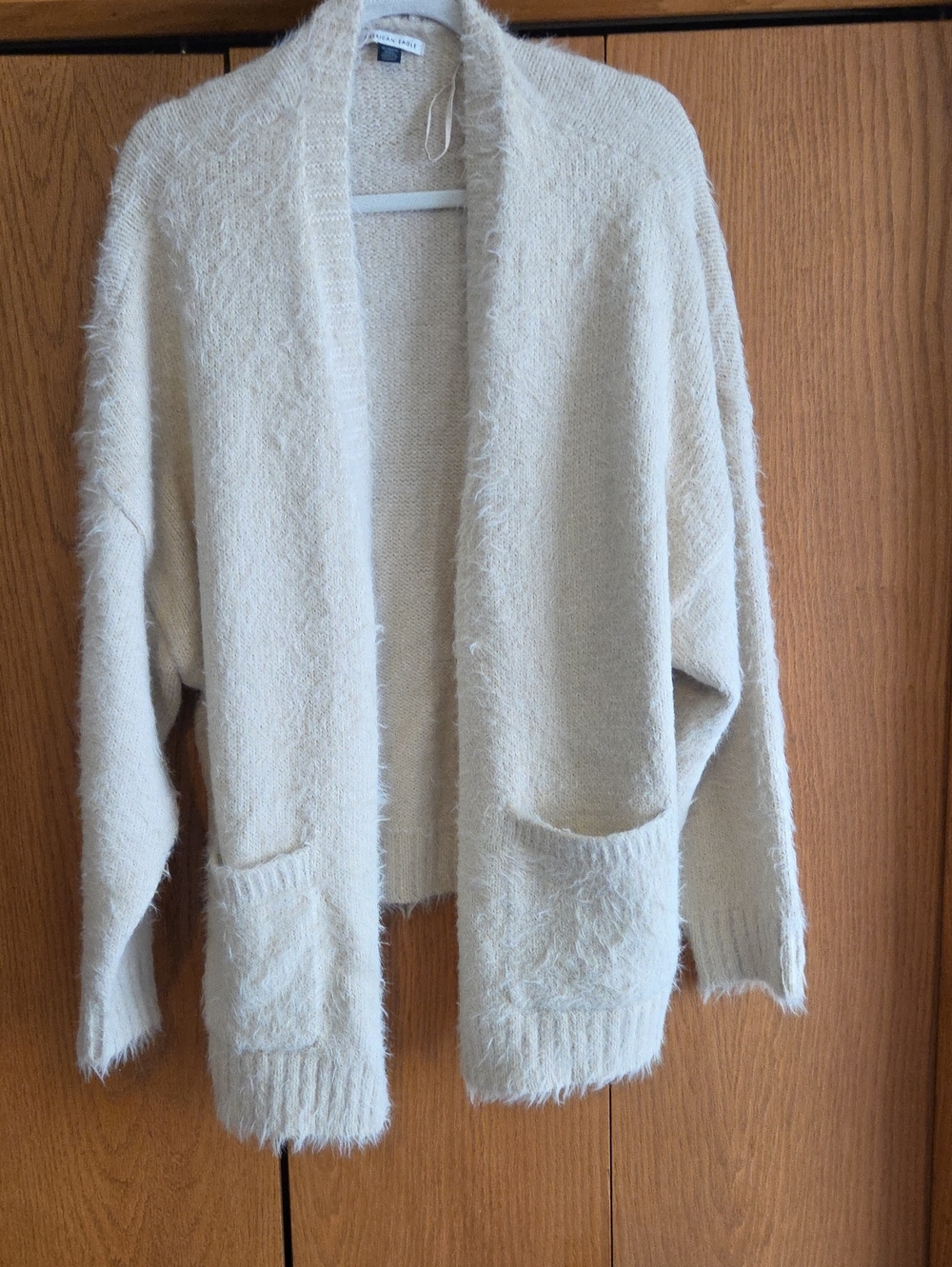 American Eagle Cozy Open-Front Women's Cream Sweater Cardigan Size Xl